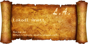 Lokodi Anett névjegykártya