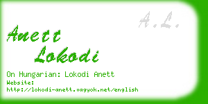 anett lokodi business card